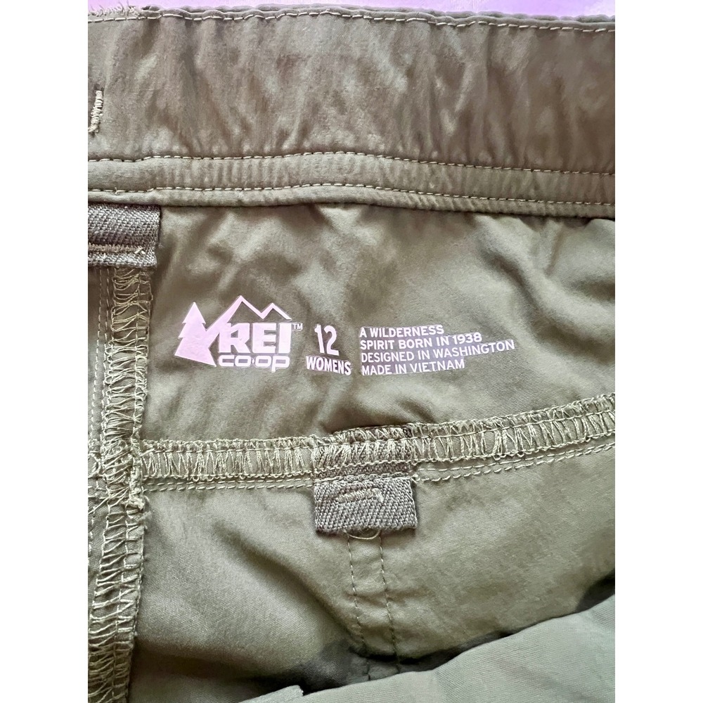 REI Co-op Hiking Pants Womens Size 12 Green Lightweight Outdoor Trail Pants - Picture 3 of 7